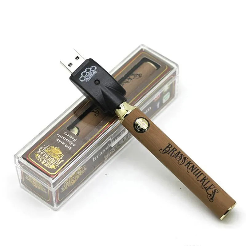 Brass Knuckles Battery 650mAh 900mAh Batteries Gold Wooden Colors
