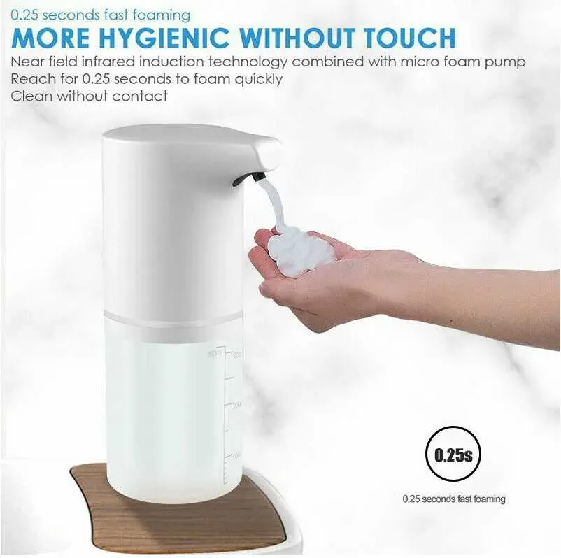 350ml Automatic Touchelss Dispenser USD charging Infrared Induction Soap Foam dispenser Kitchen Hand Sanitizer Bathroom Accessories Drop Shi