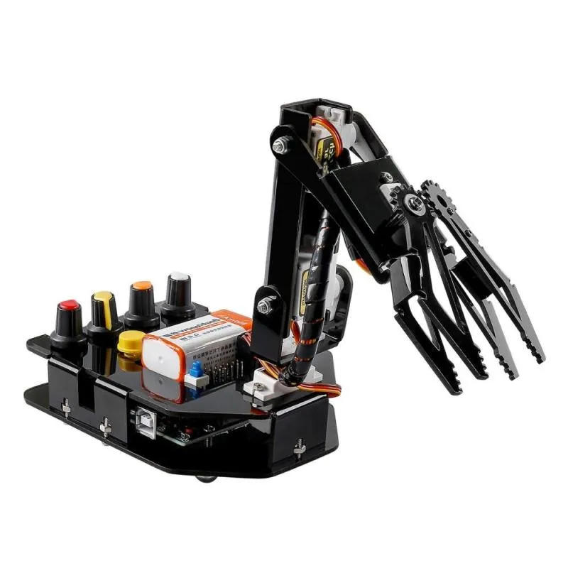 Freeshipping RC Robot Robot Elctronic Robotic Arm Kit 4-Axis Servo Control Rollarm for Arduino DIY Robot Kit for Children Kkngw