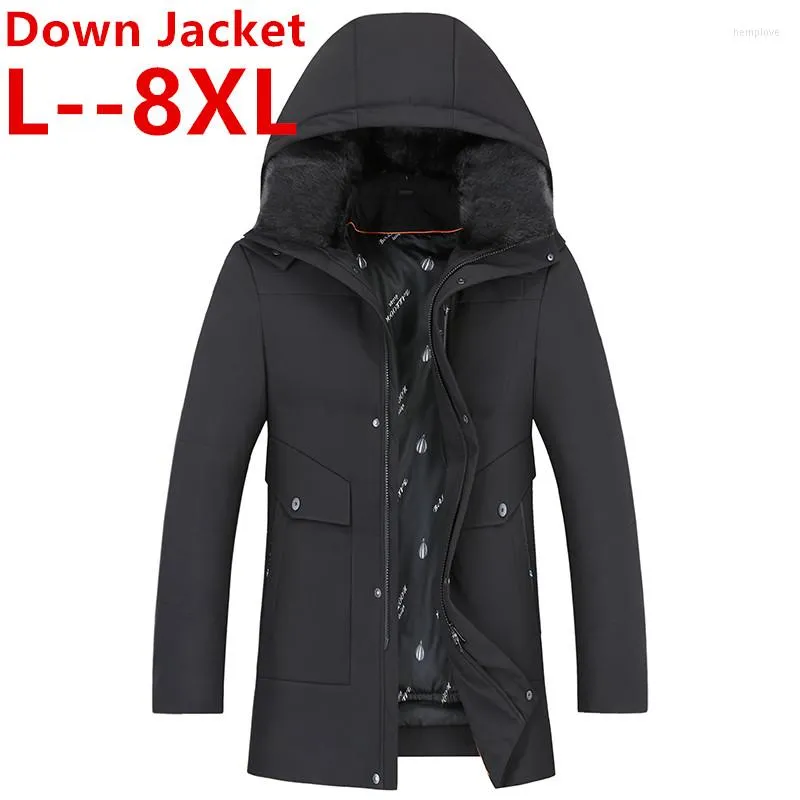 Men's Down Plus Size 10XL 8XL Top Quality White Duck Dow Jacket Men Thick Winter Hat Detached Warm Parka Waterproof Windproof -30 Degrees