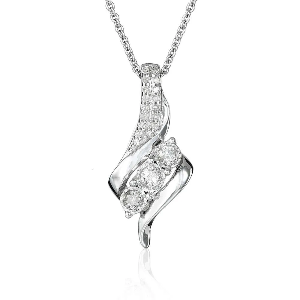 Collier avec pendentif en or blanc 14 carats, 2.0-3.0 CT, couleur D, taille ovale, quatre griffes, diamant créé en laboratoire, 3 pierres, prix de la chaîne