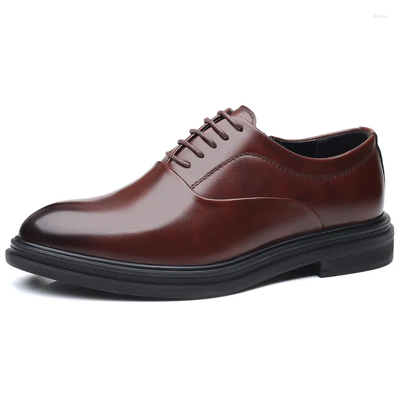 Kleid Schuhe Marke Herren Leder Formale Lace Up Oxfords Mode Retro Elegante Arbeitsschuhe Männer