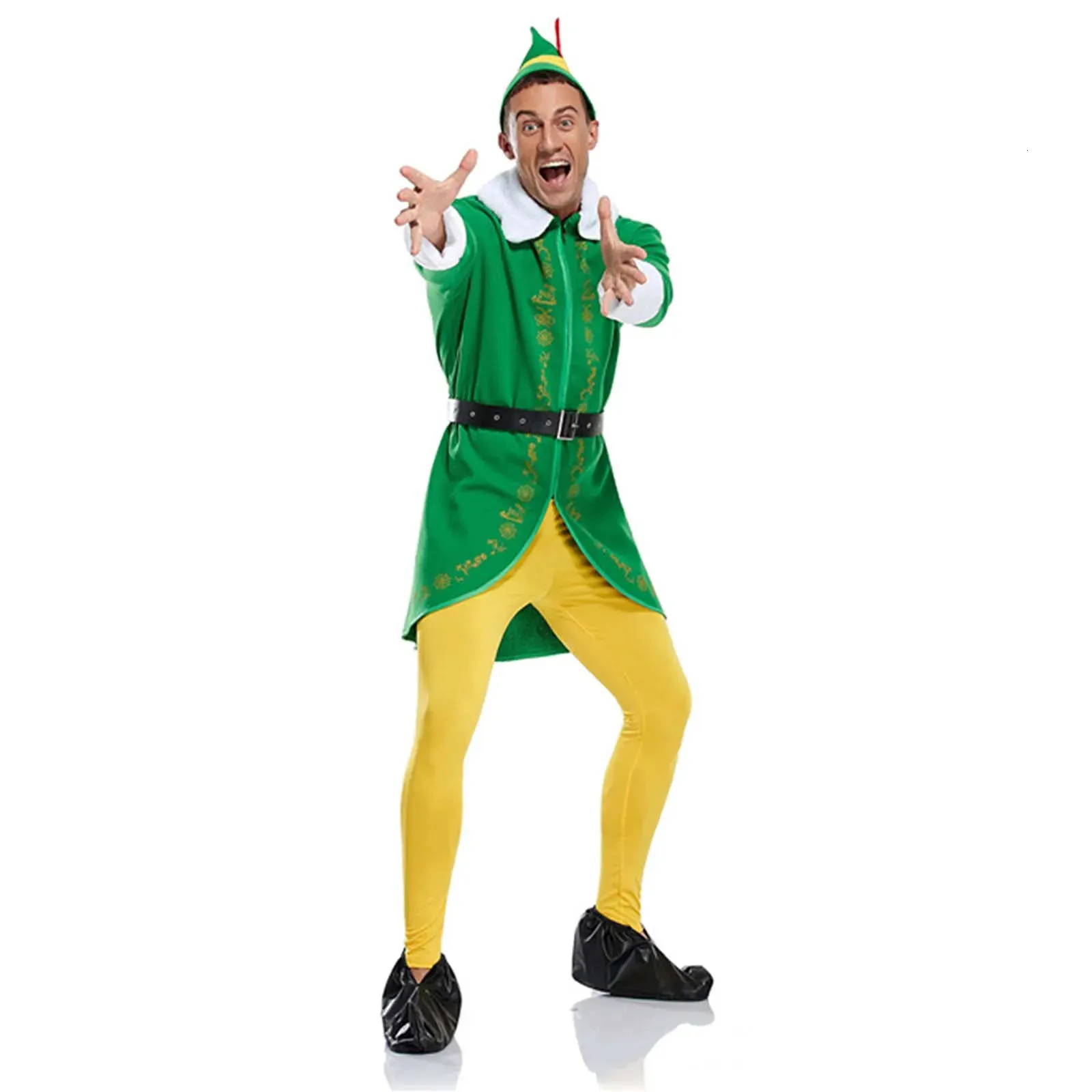 Traje temático Hombre Navidad Custome Ropa Top Vestido Pantalones Masculino con Santa Hat Cosplay Juego de rol Trajes Navidad Navidad Rendimiento 231116