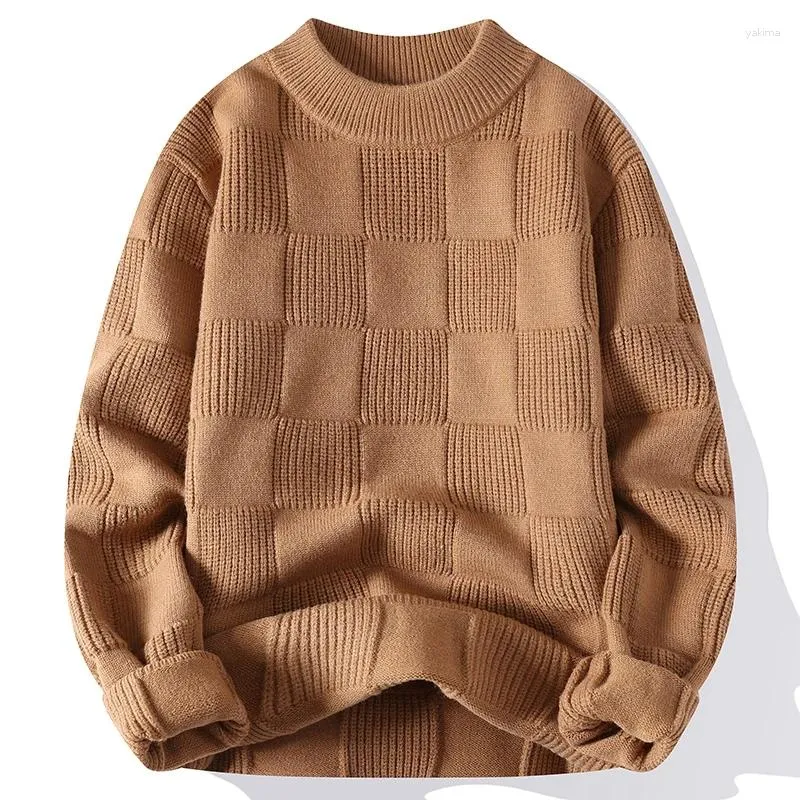 Männer Pullover Solide Stricken Pullover Männer Mode Streetwear Gestreiften Einfache Lose Oansatz Gestrickte Pullover Herbst Langarm Männer Top