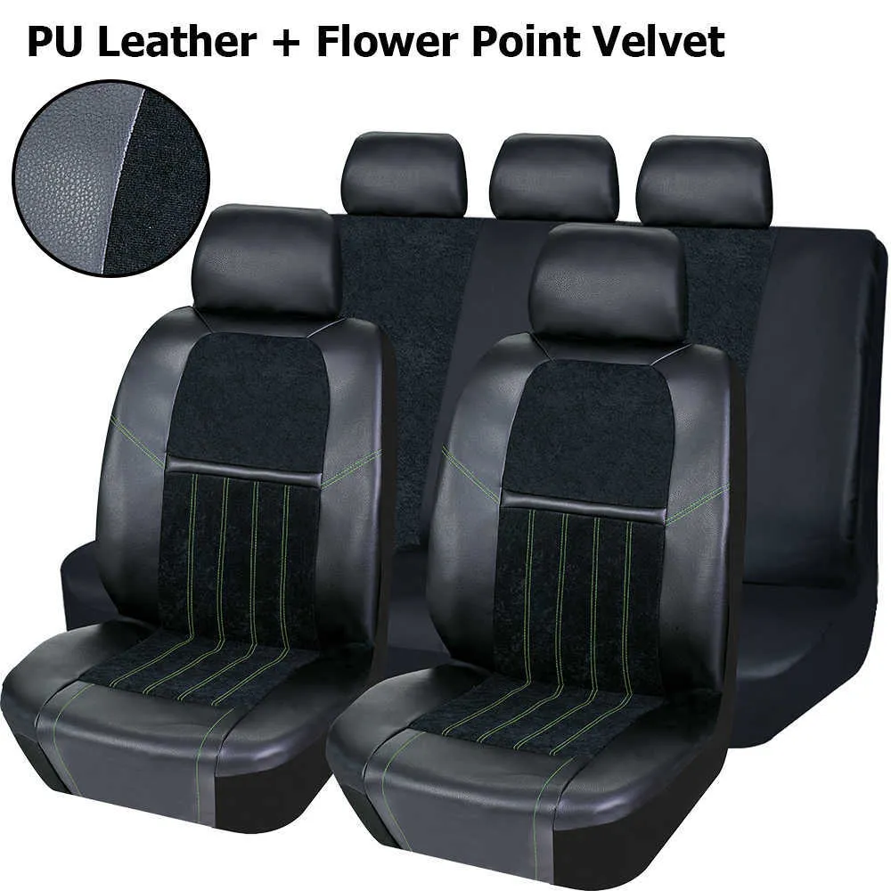 NOBQUA Coprisedili Auto Universale,Coprisedili Anteriori e Posteriori 5 Posti, Set Completo Coprisedili in pelle Impermeabili, Accessori Interni Auto per Berlina SUV Pickup Furgone