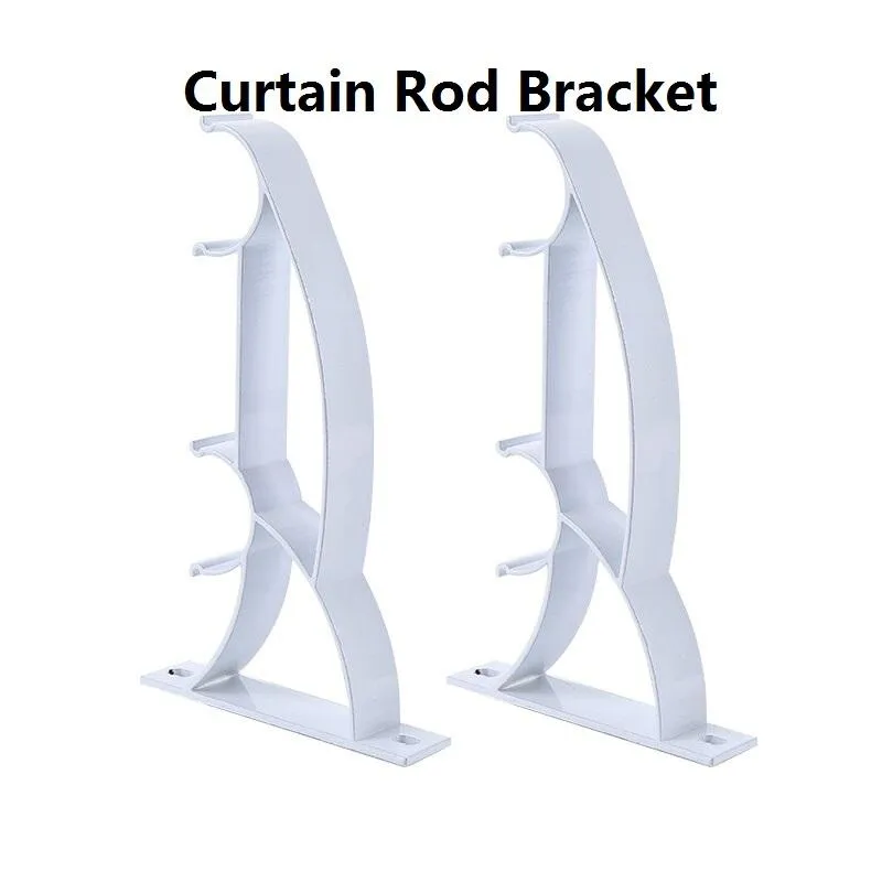 Home Decor Other Curtain Pole Bracket Double Rod Holder Heavy Duty Metal Durable Base Decorative Accessories