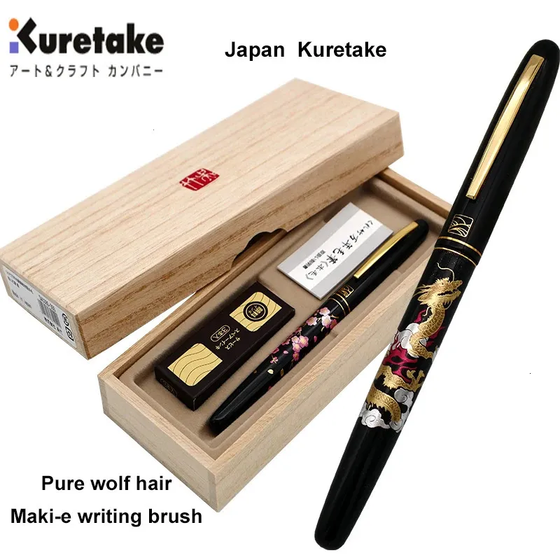 噴水ペンブラシペンKureTake Original Pen for Prulaphy Wolf Hair Maki-e Pen Soft Nib書道smallレギュラースクリプト231116