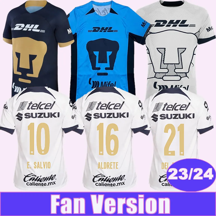 2023 24 México Mens Futebol Jerseys Club Unam Cougar J. I. Dinenno E. Salvio Del Prete A. Ortiz Home Away 3º Camisas de Futebol Uniformes