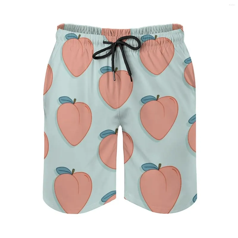 Short pour hommes Peach Beach Board Bermuda Surf Swim Végétarien Tranche mûre Naturel Délicieux Dessert vert