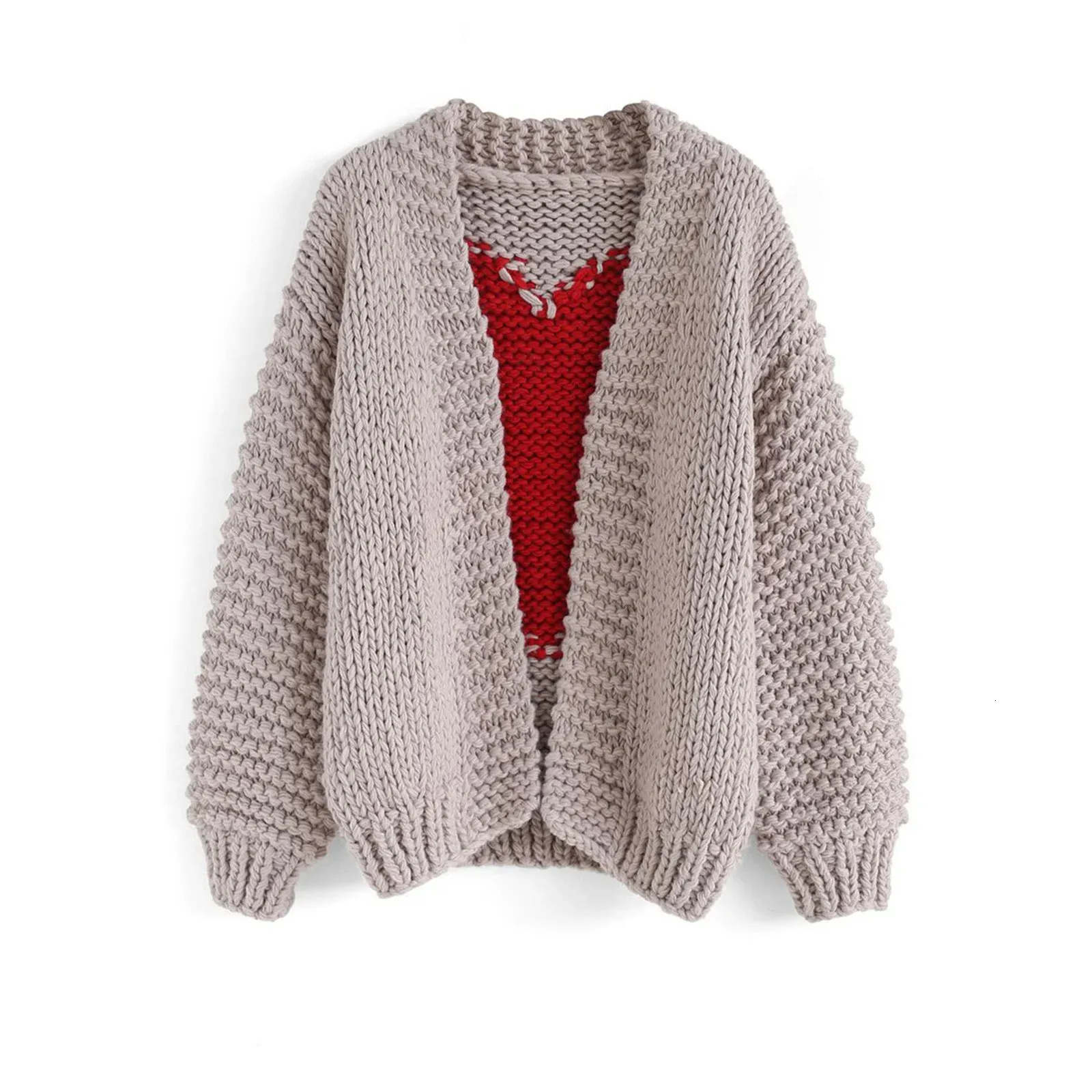 Women's Sweaters Autumn Winter Knit Cardigan Long Sleeve Heart Print Open Front Knitwear Sweater Coat 231116