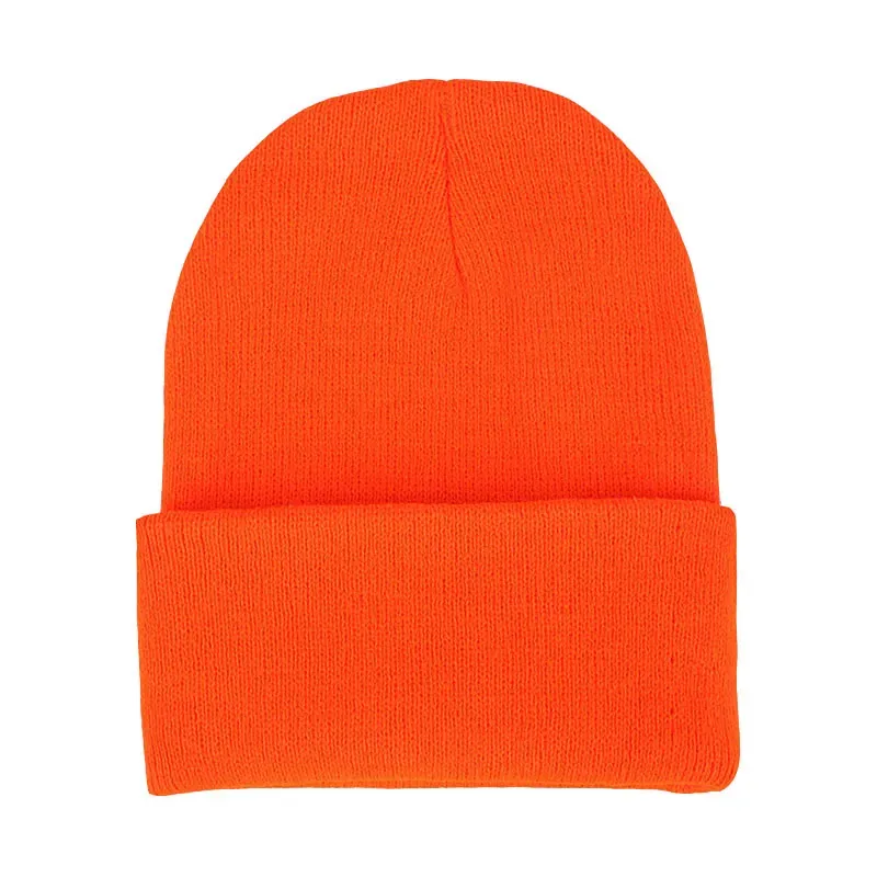 Pure Color Knitted Hats Men And Women Outdoor Warm Hat Embroidery Wool Hat Simple Beanie Cap Custom Logo