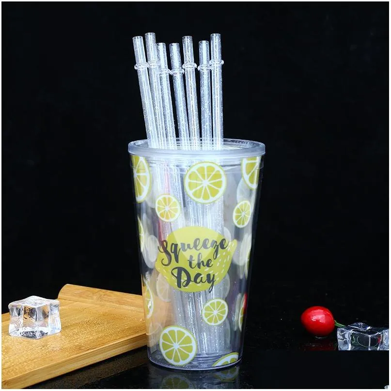 Drinking Straws Colored Reusable Drinking Sts As Plastic 9 Inch 230Cm Straight Kitchen Dining Bar Drop Delivery Home Garden Kitchen, D Dh4Bl