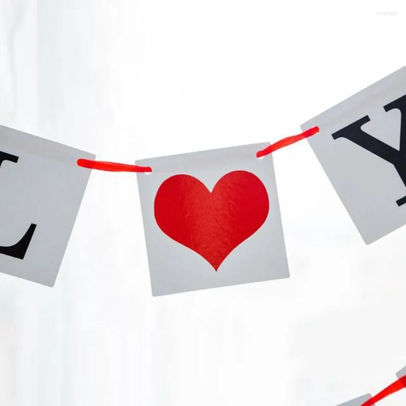 Decorazione per feste San Valentino Banner di fidanzamento Proposta di matrimonio Festival Bandiere di compleanno Cuore Vuoi sposarmi Matrimonio appeso