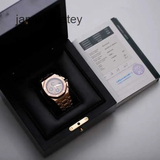 AP Swiss Luxury Watch AP Royal Oak 26470or Men's Watch 18K Rose Gold Automatic Mechanical Swiss Famous Watch Luxury All Gold Band Watch Set med en diameter på 42 mm