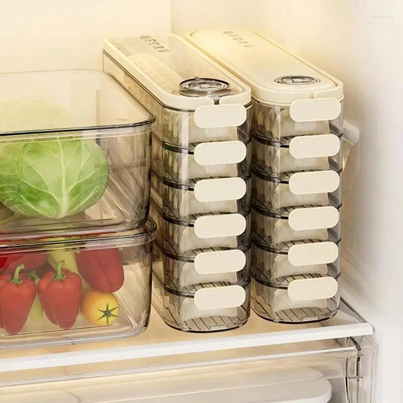 Botellas de almacenamiento Caja de bolas de masa Contenedores de alimentos portátiles Organizador multicapa con tapa Contenedor transparente bien sellado