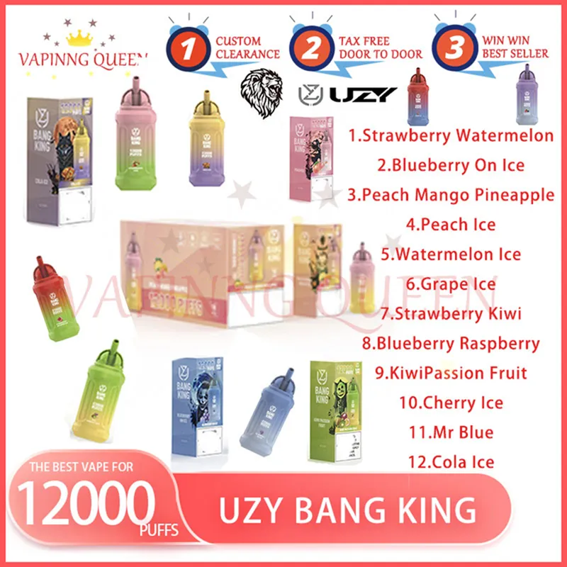 Bestselling UZY Bang King 12000 Puff Disposable Vapes Pen E Cigarette 0