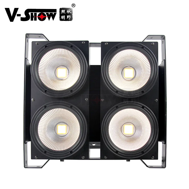 Vshow 4 x 100 W 4 Augen COB-LED-Blinder, kühle und warme weiße LED-Hochleistungs-Professionelle Bühnenbeleuchtung für DJ-Disco-Partys