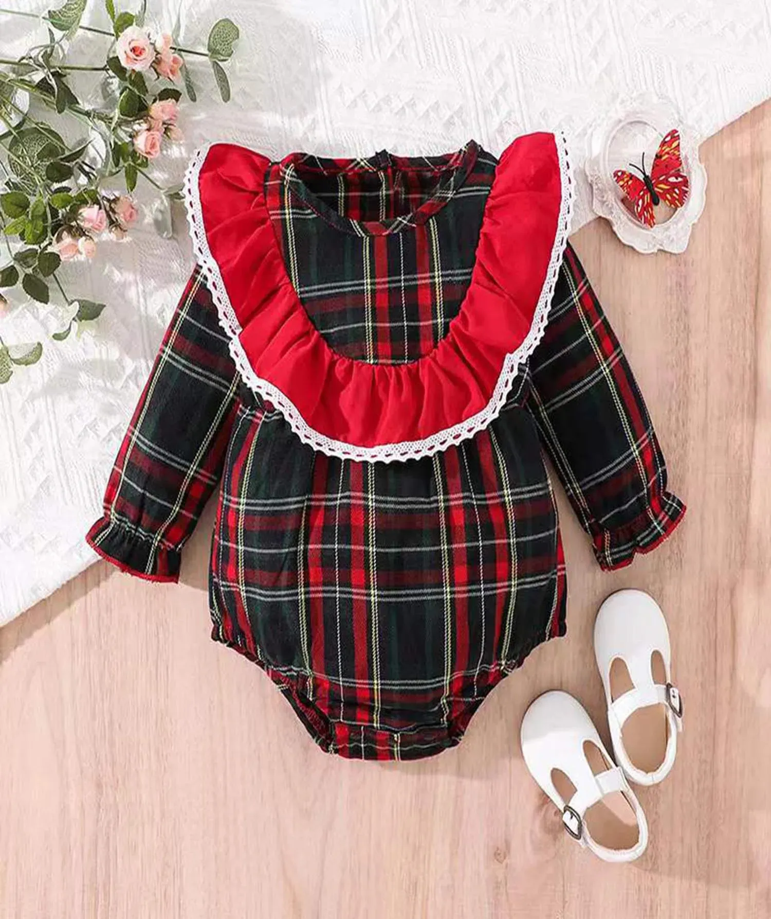 Rompers born Baby GIRL Christmas Clothing Long Sleeve Winter Childrens Fashion Cute Cotton Boutique jumpsuit 231115