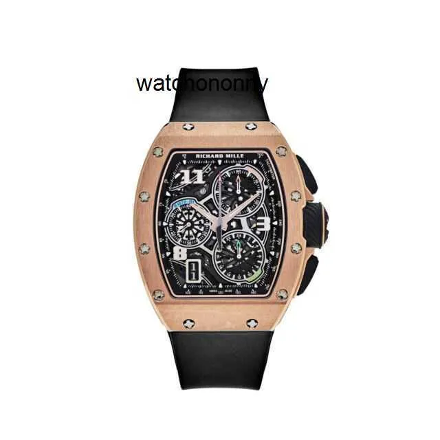 Luxury Mens Watches Richaer Richar Mills Mechanical Swiss Luxury Wristwatches Automatisk livsstil inomhus Tidskod Rose Gold RM72-01