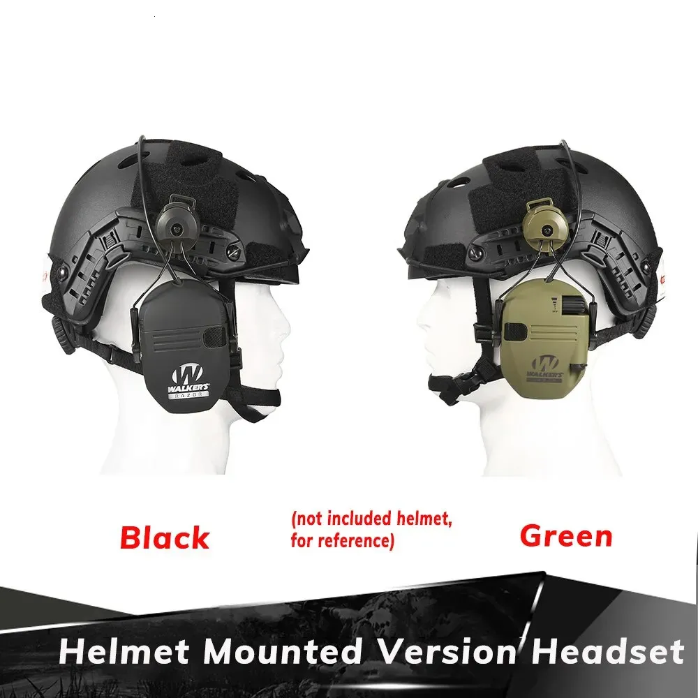 戦術イヤホンの電子射撃ヘッドセットヘルメットマウントバージョンハンティングピックアップとノイズリダクション聴覚保護231115