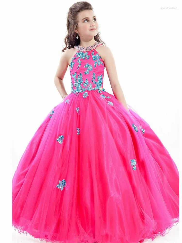 Vestidos de menina vestido de flor de moda, material brilhante, pequena princesa festa de aniversário, vestido sagrado comunhão