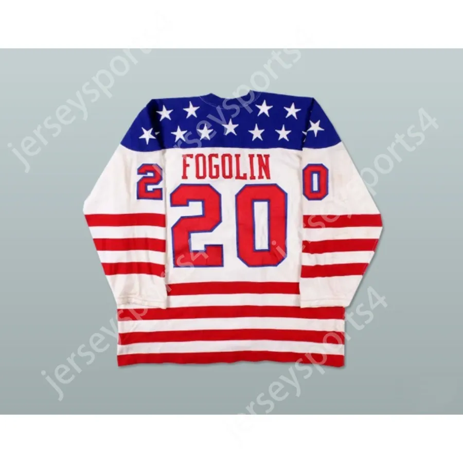 Custom LEE FOGOLIN TEAM USA CANADA CUP HOCKEY JERSEY NEW Top Stitched S-M-L-XL-XXL-3XL-4XL-5XL-6XL