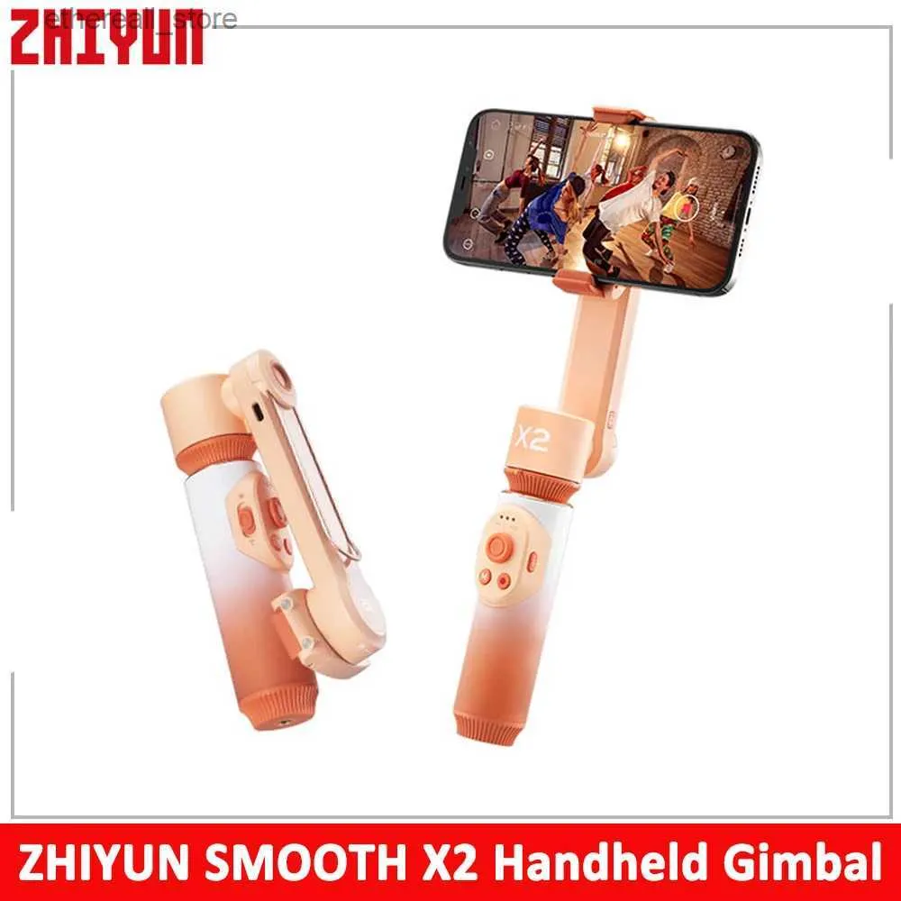 안정제 Zhiyun Smooth X2 핸드 헬드 스마트 폰 Gimbal Stabilizer 2 축 확장 가능한로드 폰 Gimbals Samsung Q231116