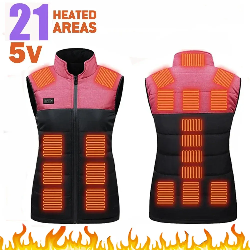 Men's Vests Women's Men USB Heating Coat Camping Down Theating Jacket 21 Heated Zones Electric Tracksuit Heated Vest Jackets Graphene S-5XL 231116