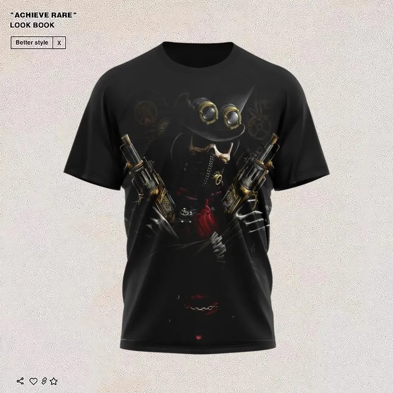 T-shirts pour hommes 6XL2023 été drôle crâne 3D chemise hipster à manches courtes t-shirts hommes femmes anime t-shirts homme noir