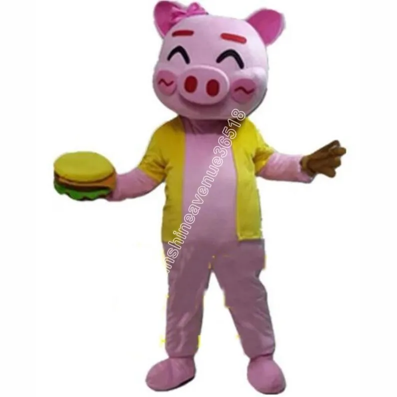 Рождественский костюм талисмана розовой свиньи, персонаж из мультфильма, карнавал, унисекс, размер для взрослых, Хэллоуин, день рождения, необычный уличный наряд для мужчин и женщин