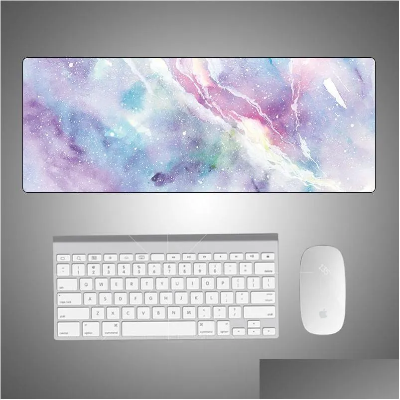 Mouse Pads Wrist Rests New Gaming Pad Large Rubber Gamer Art Table Computer Mousepad Soft Mause Marble Texture Keyboard Desk Play Mats Dhr97