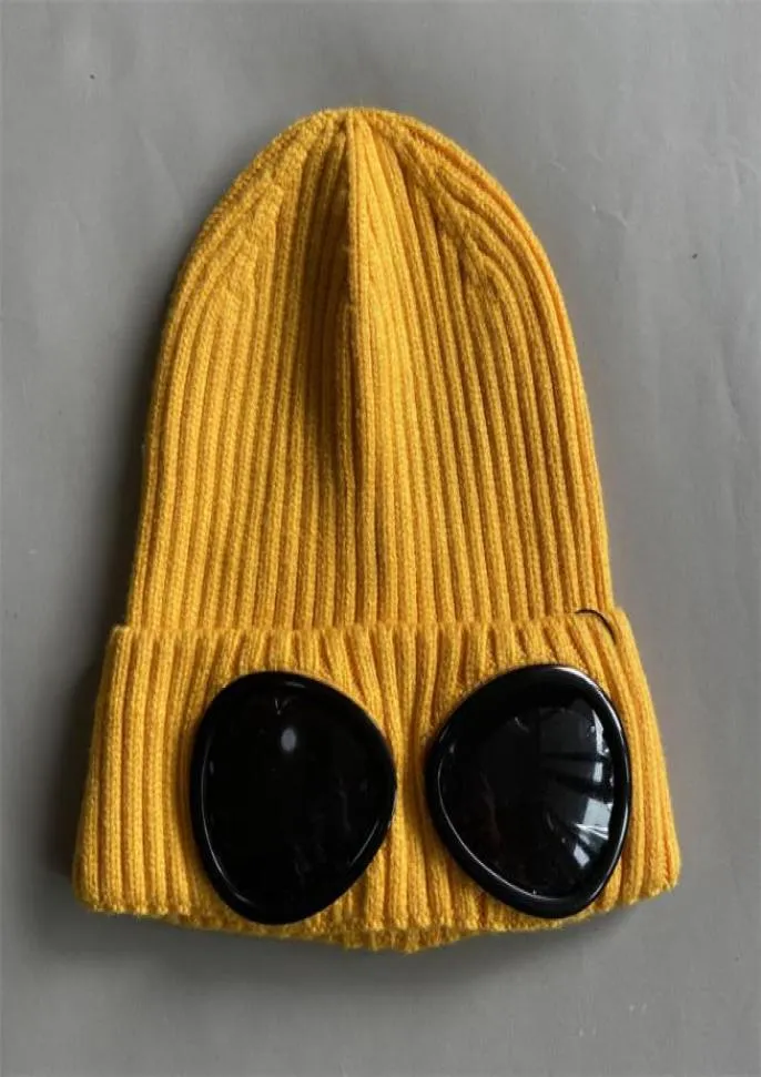 CCP HAT Två Goggle Beanie Caps Outdoor Men Kvinnor Winter Wool Sticked Glass Cap Sports Hatts Cotton Par Beanies3477628