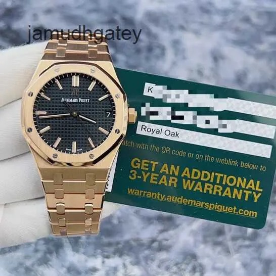 AP Swiss Luxury Watch Royal Oak Series 15500or Gold Case with Black Dial 18k Rose Gold Material Automatic Mechan's Watch Credit