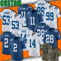 28 Jonathan Taylor Football Jersey Michael Pittman Jr Matt Ryan Alec Pierce Campbell Stephon Jerseys ``Colts``DeForest Buckner F