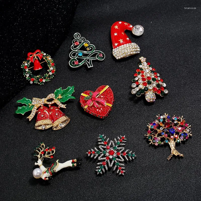 Broches De Luxe Exquis De Noël Broche Pin Santa Claus Botte Guirlande De Mode Bijoux Cadeau Décoration Femmes Hommes