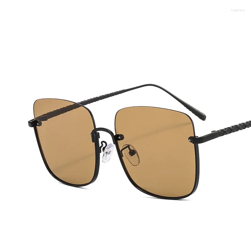 Sonnenbrille Halbrandlos Klassisch Quadratisch Männer Frauen Übergroß Vintage Retro Gyeglasses 2023 Fahren Metall Brillen Sonnenbrillen Schatten