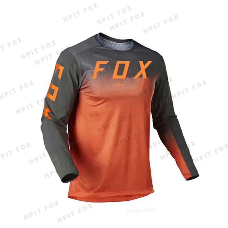 T-shirt da uomo Hpit Fox MTB Cycling Maglia a maniche lunghe da uomo Abbigliamento da ciclismo Completo Enduro Pro Completo da ciclismo Uomo Moto Cross Bicicletta Motocross