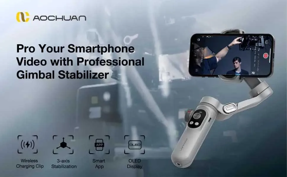 Estabilizador de cardán para teléfono inteligente de 3 ejes, cardán  plegable para iPhone Gimble con rueda de enfoque, TikTok, ,  estabilizador