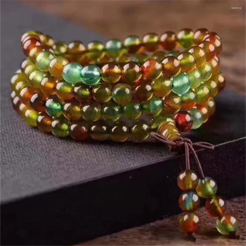 Strand 6mm Natural Green Dragon Mönster Onyx 108 Bön MALA BAGADE JAGA YOGA MEDITATION JAMELES KVINNA#39; S smycken Partihandel