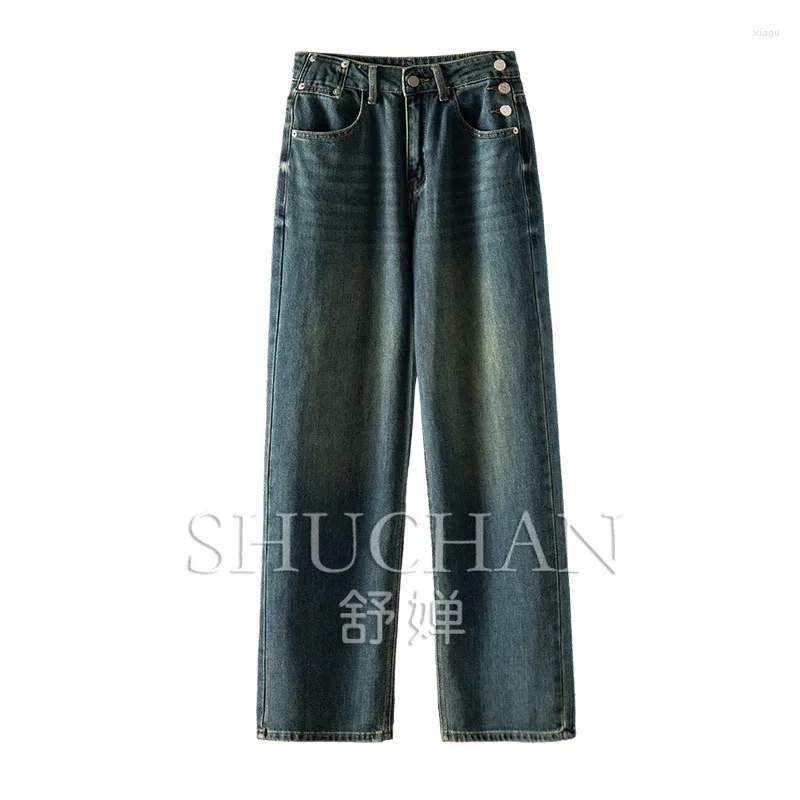 여자 청바지 2023 Pantalon Pour Femme Streetwear Cotton Polyester Spandex는 늙은 남자 친구를위한 늙은 남자 바지