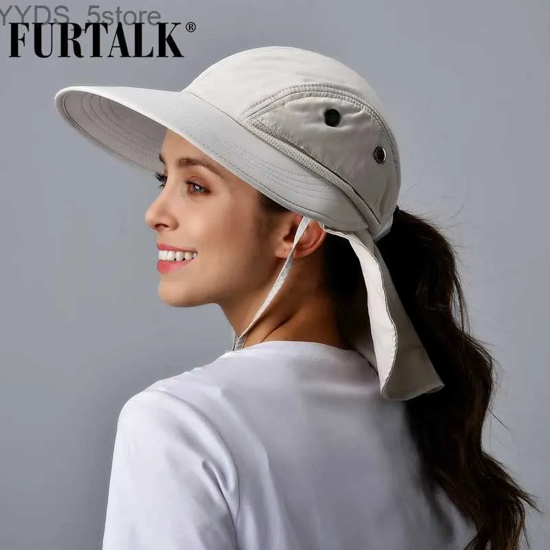 Wide Brim Hats Bucket Hats FURTALK Summer Ponytail Safari Sun Hats for Women Wide Brim Fishing Hat with Neck Flap UPF 50+ for Hiking Camping SH056 YQ231116