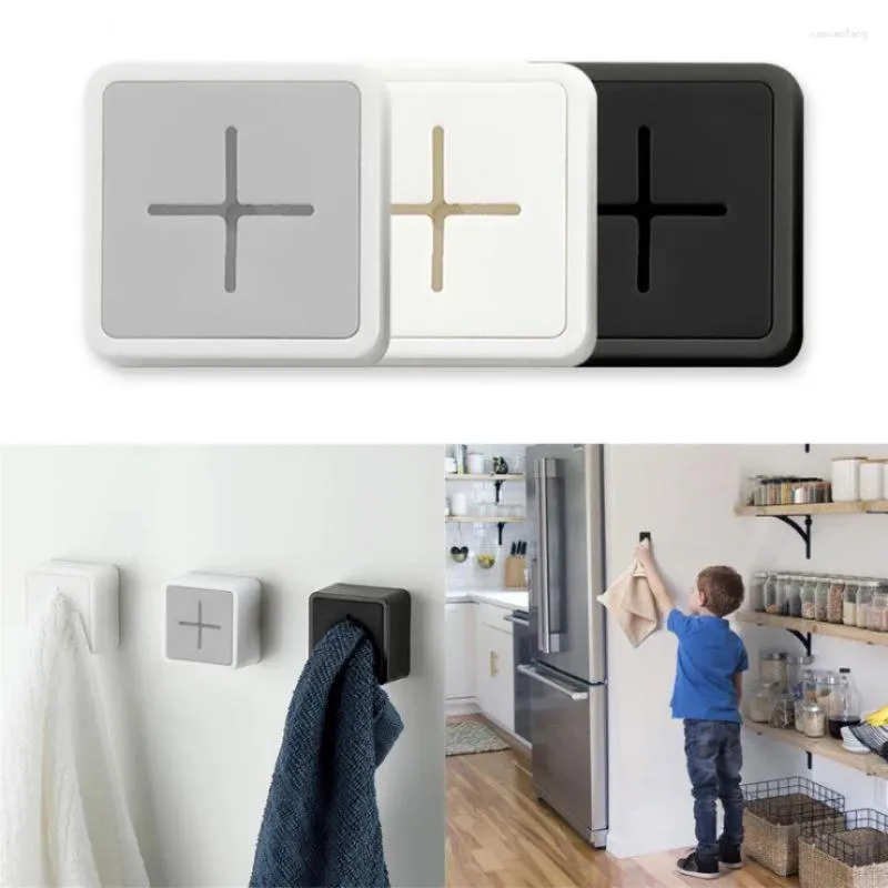 Ganci Portasciugamani autoadesivo Portasciugamani montato a parete Gancio portaoggetti per bagno Portaoggetti da cucina impermeabile per strofinacci Organizzatore di clip1pz