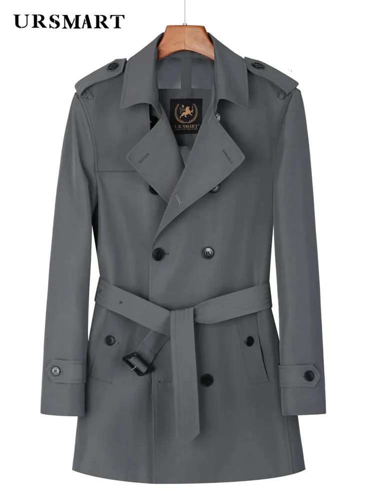 Herrenjacken Mittellange Windjacke Herrenmode zweireihiger brauner lässiger Trenchcoat Herren Frühling und Herbst dünne Jacken S-6XL Größe 231116