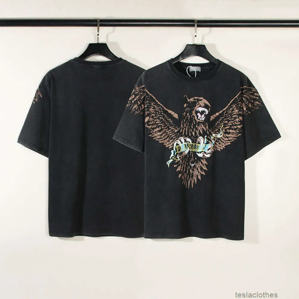 Designer Abbigliamento moda T-shirt di lusso Magliette Trend Br Trend Br Rep Eagle Dog Stampa Vtg T-shirt manica corta lavabile danneggiata Ins puro cotone