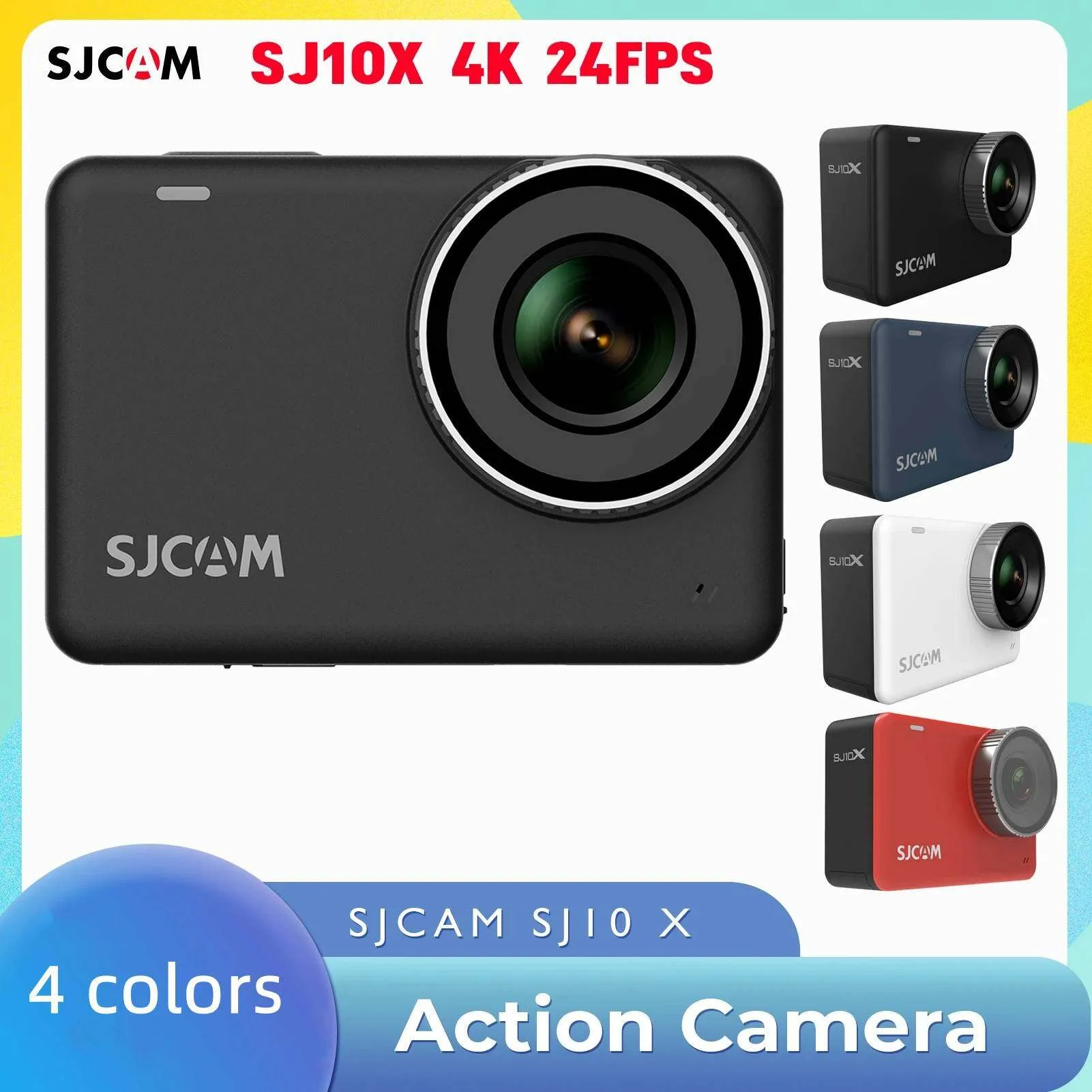 SJCAM SJ10XアクションカメラSJ10 X 4K 24FPS 10Mボディ防水WIFI 2.33タッチスクリーンジャイロ安定化ライブストリーミングDV