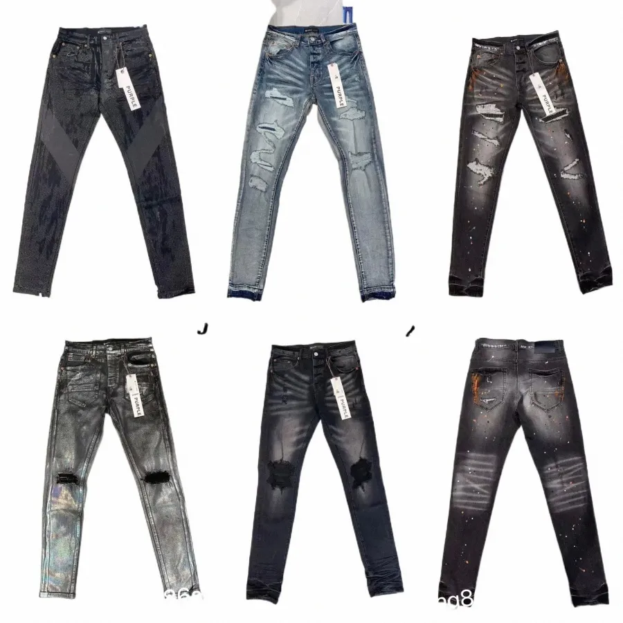 Jeans violet Pantalons en denim Jeans pour hommes Designer Jean Hommes Pantalon noir Haut de gamme Qualité Design droit Rétro Streetwear Pantalon de survêtement décontracté Designers Jog Q989 #