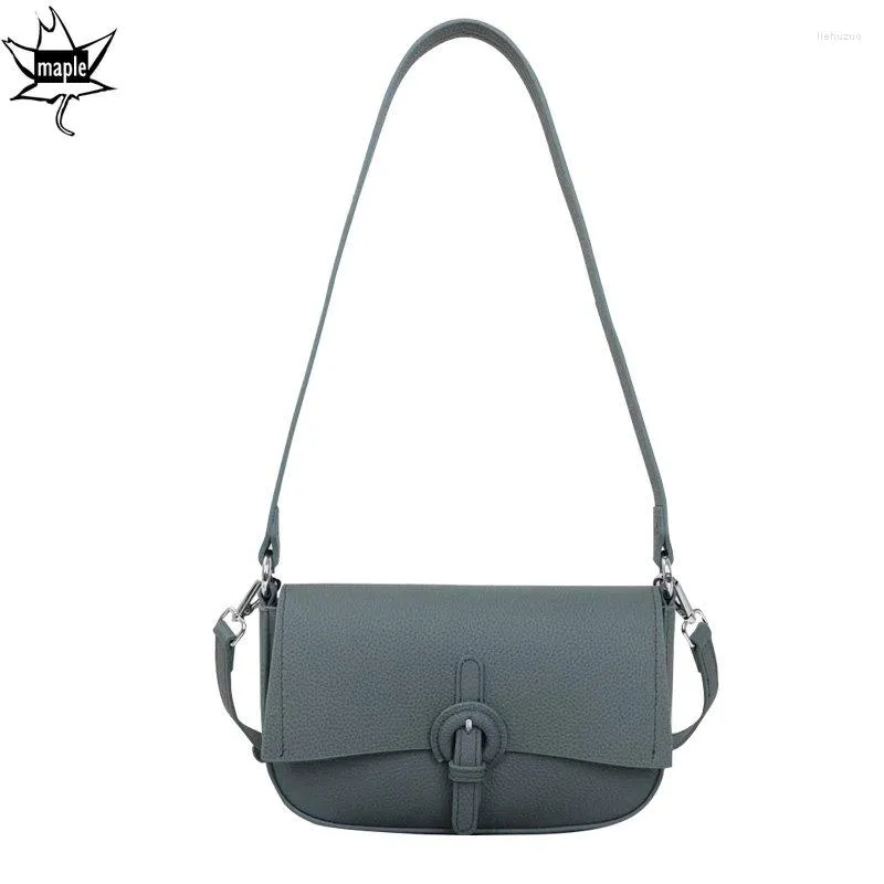 Bolsas noturnas 2023 Bolsa de ombro da sela da moda 2 tiras pequenas mulheres couro de vaca crossbody bege bege simples flap messenger designer bolsa