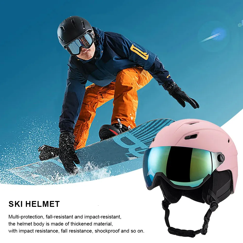 Skidhjälmar unisex skidhjälm vinterskidsnöskivhjälmglasögon hjälm integrerat anti-effekt för vuxna och barns säkerhet snowboard hjälm 231116