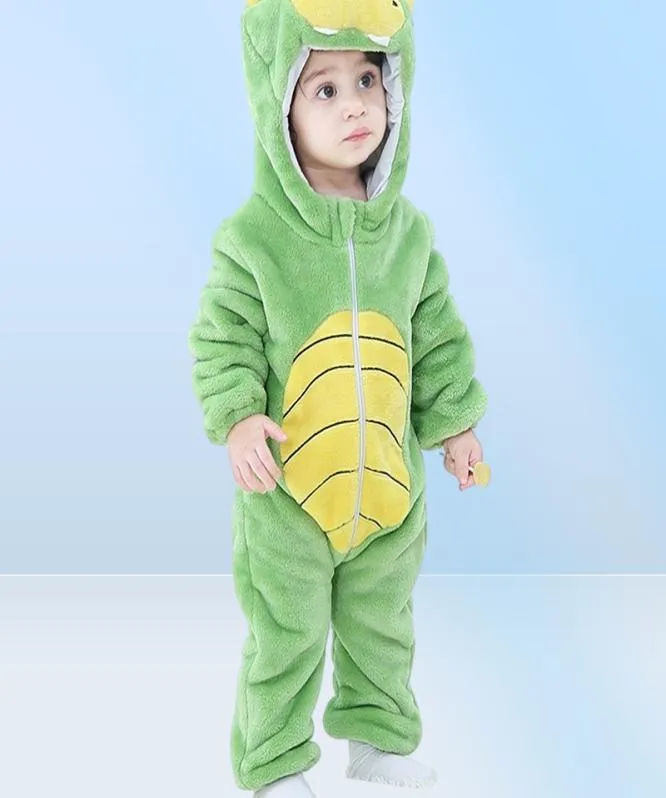 Bébé filles garçons vêtements dinosaure bébé barboteuse pyjama Lion à capuche mameluco bebe hiver costumes d'animaux roupa de bebe drop 23641471