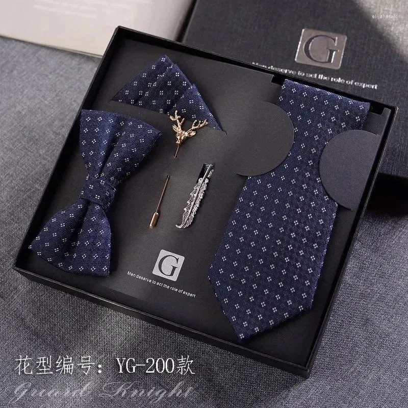 Bow bağları 5 parçalı moda el kravat erkekler resmi elbise iş gündelik Kore sürümü sevgililer günü doğum günü hediye seti